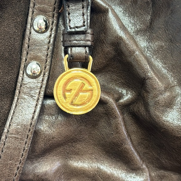 Francesco Biasia Brown Shoulder Bag with Slouchy Style and Leather Material - Picture 2 of 12